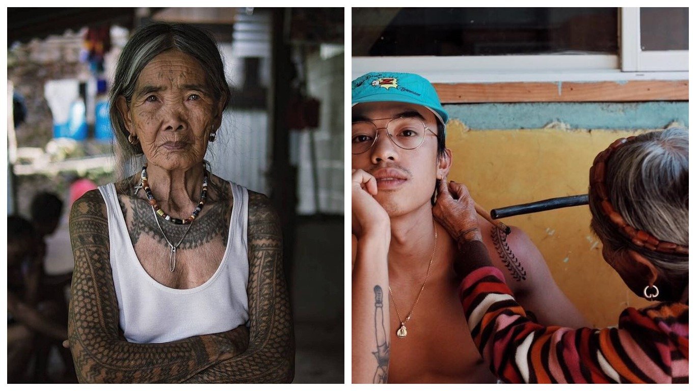 102 Летняя татуировщица из Филиппин