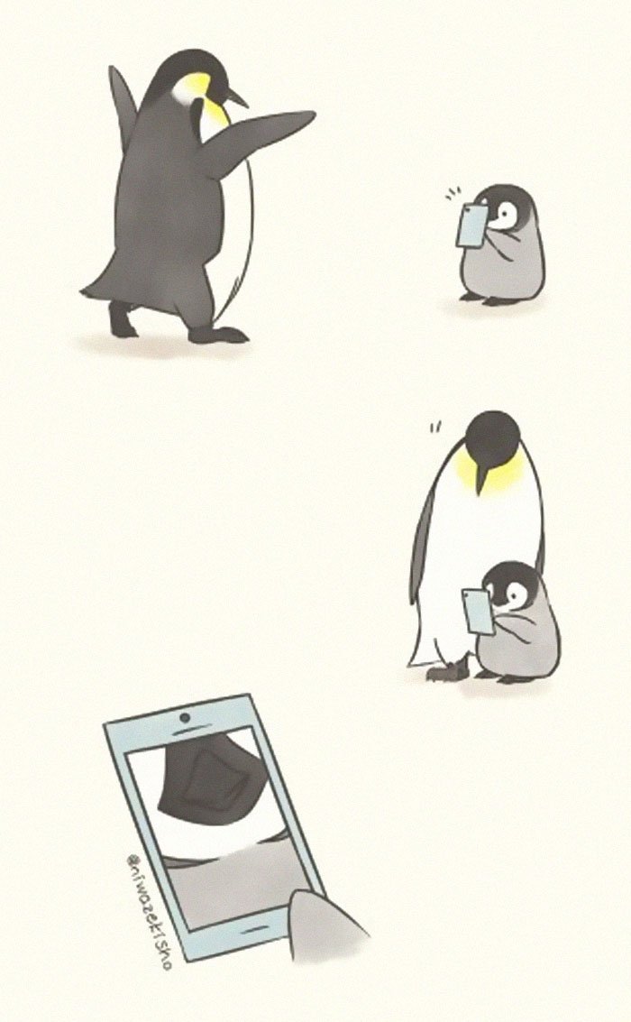 Смешной Пингвин рисунок